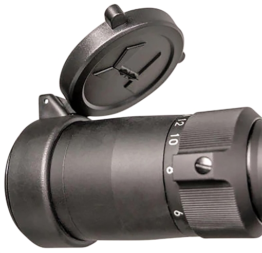 Picture of Huskemaw Optics Blue Diamond Flip-Up Lens Caps Black Rubber 50mm Objective, Compatible w/Blue Diamond 5-20x50mm 20SFC520