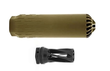 Picture of HUXWRX FLOW 6K 6MM + FLASH HIDER 5/8-24 TPI FDE SUPPRESSOR 3222