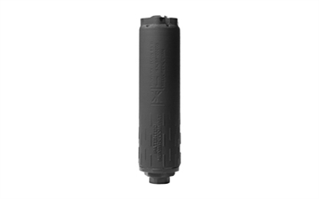 Picture of HUXWRX Safety Company Flow 9K Ti, Suppressor, 5.33" Without Booster Assembly, 5.87" with Included 1/2x28 Booster, 9MM, Titanium Construction, Cerakote Finish, Black 2949