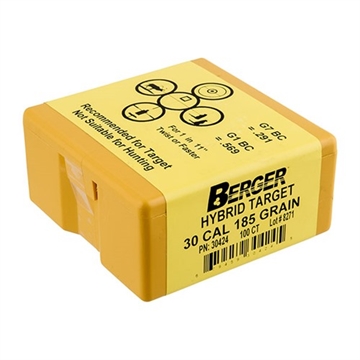Picture of Berger Bullets HYBRID TARGET 30 CALIBER (0.308'') 185GR HYBRID BT 100/BOX 30424
