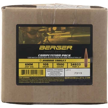 Picture of Berger Bullets 6MM (0.243'') 105GR HYBRID BOAT TAIL 1500/BOX 24933