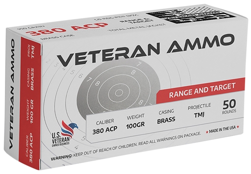 Picture of Hyperion Munitions Veteran Ammo 380 ACP 100 gr Full Metal Jacket 50 Per Box/20 Case HMBX38010050