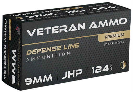 Picture of Hyperion Munitions Veteran Ammo 9mm 124 gr Jacketed Hollow Point 50 Per Box/20 Case HMBX911