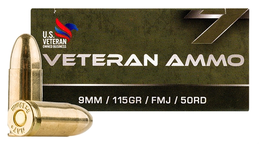 Picture of Hyperion Munitions Veteran Ammo 9mm Luger 115 gr Full Metal Jacket 50 Per Box/ 20 Cs HMBX913