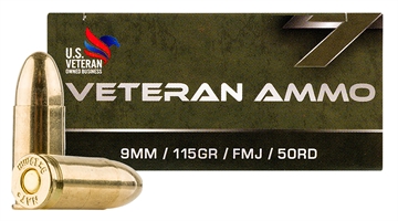 Picture of Hyperion Munitions Veteran Ammo 9mm Luger 115 gr Full Metal Jacket 50 Per Box/ 20 Cs HMBX913