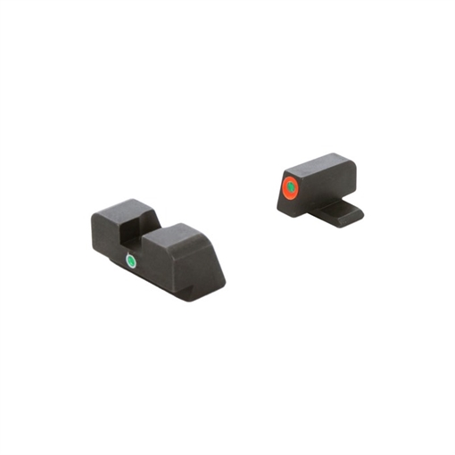 Picture of AmeriGlo I-Dot, Single Dot, Night Sight, For FN Highpower, Green Front with Orange Outline, Green Rear, Matte Finish, Black FN-201