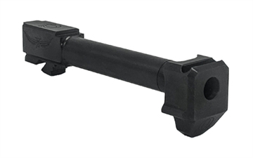 Picture of Icarus Precision Omega Comp/Barrel, 9MM, Fits Glock 17 Gen 5 OEM Slides, Nitride Finish, Black, Includes Barrel and Compensator G5_G17_COMP_BLK