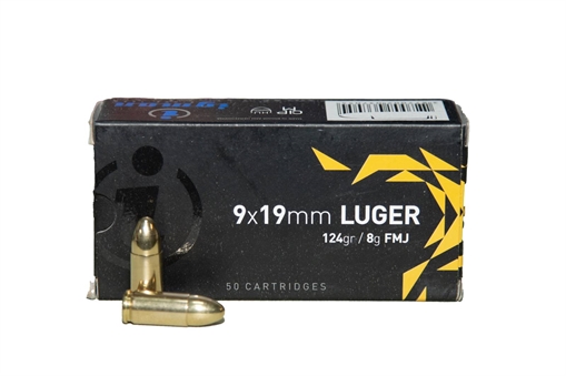 Picture of IGMAN BRASS CASE AMO 9MM 124GR FMJ 50RD (20 BOX CASE) IGM9MM124 AIG9MM