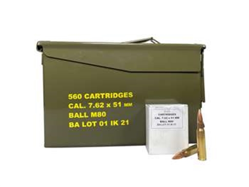 Picture of IGMAN BRASS CASE AMO 7.62X51MM NATO 147GR FMJ 20RD BOX IN 560 RD M2A1 CAN IGM76251CN