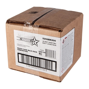 Picture of CCI Independence Brass Handgun Ammunition .40 S&W 180 gr FMJ 1000 fps 500/ct 5258BK500