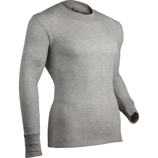 Picture of Indera Indera Cotton Heavyweight Thermal Shirt Heather Grey Medium 839LS-HG-MD