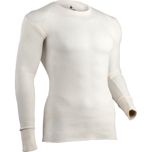 Picture of Indera Indera Traditional Long Johns Long Sleeve Shirt Natural Medium 800LS-NA-MD