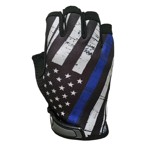 Picture of Industrious Handwear Blue Line Flag - Unlined - Half Finger Gloves EGC-BL-MD