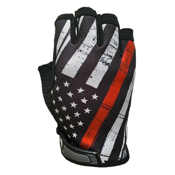 Picture of Industrious Handwear Red Line Flag - Unlined - Half Finger Gloves EGC-RL-LG