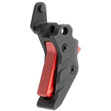 Picture of Tyrant CNC Intellifire Trigger, Shoe Only, Matte Finish, Black Body with Red Safety Blade, Fits Sig Sauer P365 TD-P365-TRIG-BLACK-RED