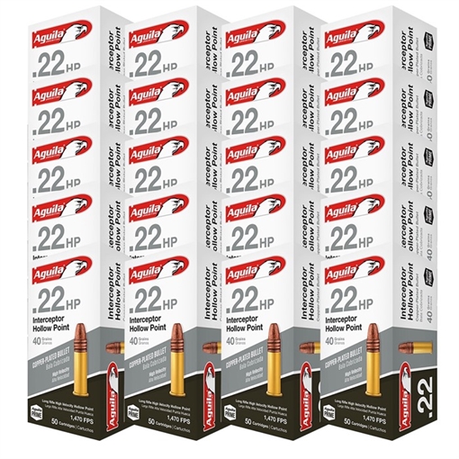 Picture of INTERCEPTOR COPPER PLATED HOLLOW POINT 22LR AMMO 105004365 -
