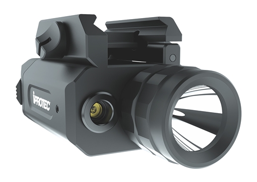 Picture of iProtec RM230LSG Rail-Mount Firearm Light & Laser Black Anodized 46/230 Lumens White Light Cree LED Green Laser 6567