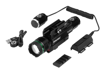 Picture of iProtec RM400LSR Firearm Light and Laser Combo Black Anodized 40/400 Lumens Green Light Red Laser 6794