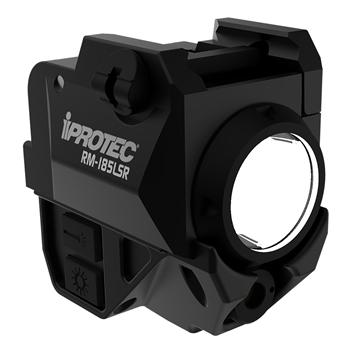 Picture of iProtec RM185LSR Rail-Mount Firearm Light with Red Laser Black 185 Lumen White Light IPRSPS0003