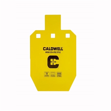 Picture of Caldwell C Yellow Powder Coat AR500 Steel 10" L x 6.1" W x 0.4" D 33% Hanging 1116697