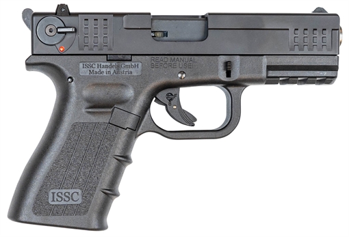 Picture of ISSC M22 Gen 2 22 LR 10+1 4.10" Black Steel Barrel, Black Serrated Slide, Black Polymer Frame w/Picatinny Rail, Black Textured Polymer Grip 111000
