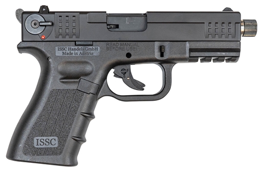 Picture of ISSC M22 Gen 2 22 LR 10+1 4.10" Threaded Barrel, Front & Rear Serrated Steel Slide, Polymer Frame w/Picatinny Accessory Rail, Black Textured Polymer Grip 111010
