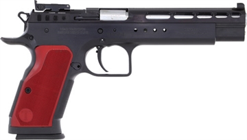 Picture of Tanfoglio Gold Match 10mm Auto 14+1, 6" Blued Polygonal Rifled Barrel, Blued Optic Ready/Ported/Serrated Steel Slide, Blued Steel Frame w/Beavertail TFGOLDM10OR