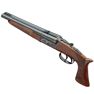 Picture of Davide Pedersoli Howdah 45 Colt (LC)/410 Ga 1rd 10.25" Rifled Blue Barrel, Case Hardened Receiver, Manual Extractors, Automatic Safety On The Hammers, Oiled Walnut Stock 020S640410