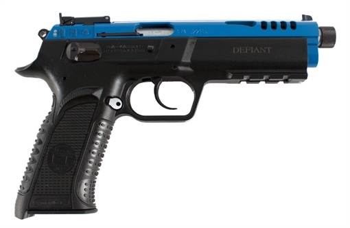 Picture of Tanfoglio Force Tactical 22 LR 10+1 4.40" Stainless Threaded Barrel, Blue Optic Cut/Ported/Serrated Slide, Black Polymer Frame w/Beavertail & Picatinny Rail, Black Textured Grip TFFORCE22TB