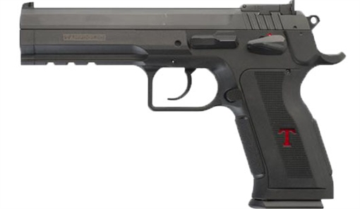 Picture of Tanfoglio IFG Stock III Full Size 10mm Auto 13+1, Black Polygonal Rifled Barrel, Black Serrated Slide, Black Polymer Frame w/Beavertail, Black Polymer Grip TFSTOCK3P10