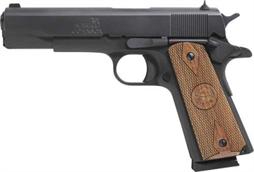 Picture of Iver Johnson Arms 1911 A1 Government 70 Series 45 ACP 5" 8+1 Blued Steel Frame & Slide with Walnut Grip 1911A1