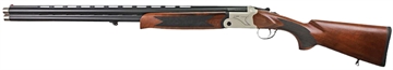 Picture of Iver Johnson Arms IJ600 Lightweight Full Size 12 Gauge Break Open 3" 2rd 28" Black Over/Under Vent Rib Barrel, Silver Engraved Aluminum Receiver, Fixed Walnut Wood Stock, Ambidextrous IJ60012LW28S