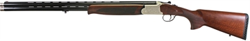 Picture of Iver Johnson Arms IJ600 Lightweight Full Size 410 Gauge Break Open 3" 2rd 28" Black Over/Under Vent Rib Barrel, Silver Engraved Aluminum Receiver, Fixed Walnut Wood Stock, Ambidextrous IJ600410LW28S