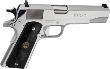 Picture of IVER JOHNSON 1911A1 45ACP 5" FS 8RD CHROME BLK PEARL GRIPS 1911A1CHR-P