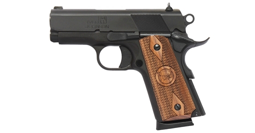 Picture of Iver Johnson Arms 45 ACP 7+1 3.13" Black Bull Barrel, Matte Blued Serrated Steel Slide & Frame w/Beavertail, Walnut Large Diamond Grip THRASHER
