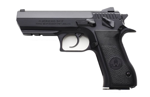 Picture of IWI US Jericho 941 F9 9mm Luger Caliber with 4.40" Barrel, 10+1 Capacity, Overall Black Finish, Picatinny Rail & Beavertail Frame, Serrated Steel Slide & Polymer Grip J941F910