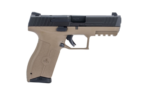 Picture of IWI US MASADA Full Size 9mm Luger 10+1, 4.10" Black Button Rifled Steel Barrel, Black Optic Ready/Serrated Steel Slide, Flat Dark Earth Polymer Frame w/Picatinny Rail, Ambidextrous M9ORP10FDNS
