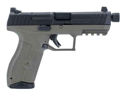 Picture of IWI US, Inc Masada Optics Ready, Striker Fired, Semi-automatic, Polymer Frame Pistol, 9MM, 4.6" Threaded Barrel, Olive Drab Green with Black Slide, Suppressor Height 3-Dot Night Sights, 17 Rounds, 2 Magazines M9ORP17TODNS