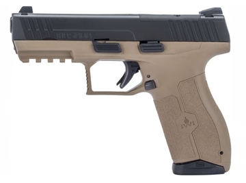 Picture of IWI US, Inc Masada Optics Ready, Striker Fired, Semi-automatic, Polymer Frame Pistol, 9MM, 4.1" Barrel, Flat Dark Earth with Black Slide, 3-Dot Night Sights, 17 Rounds, 2 Magazines M9ORP17FDNS