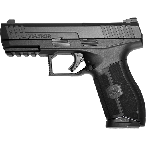 Picture of IWI US MASADA 9mm Luger 17+1 4.10" Black Button Rifled Steel Barrel/Black Optic Ready/Serrated Slide/Black Polymer Frame w/Picatinny Rail/Black Polymer Grips Ambidextrous M9ORP17