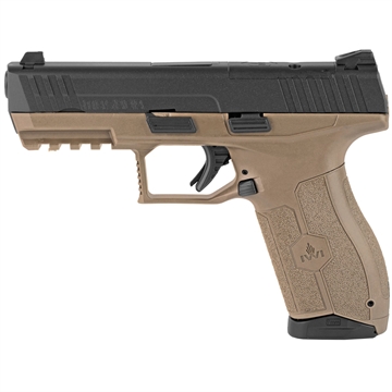 Picture of IWI US MASADA 9mm Luger 17+1 4.10" Black Button Rifled Steel Barrel/Black Optic Ready/Serrated Slide/Flat Dark Earth Polymer Frame w/Picatinny Rail/FDE Polymer Grips Ambidextrous M9ORP17FD