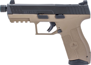 Picture of IWI US, Inc Masada Optics Ready, Striker Fired, Semi-automatic, Polymer Frame Pistol, 9MM, 4.6" Threaded Barrel, Flat Dark Earth with Black Slide, Suppressor Height 3-Dot Sights, 10 Rounds, 2 Magazines M9ORP10TFD
