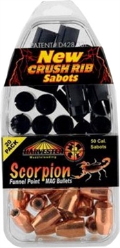 Picture of Harvester Muzzleloading Scorpion Funnel Point MAG Bullets 50 Cal. Sabot 240 gr .451 Funnel Point Mag Bullet 20/pk H65240