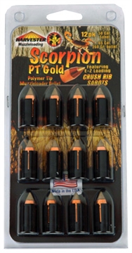 Picture of Harvester Muzzleloading Scorpion PT Gold Premium Polymer Tip Muzzleloader Bullets 50 Cal. Sabot 260 gr .451" Polymer Tip Bullet 12/pk H14026