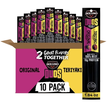 Picture of Jack Links Jack Links Duo Beef Sticks Original/Terriyaki 30ct (10 per case/3 cases) 10000043303