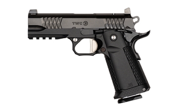 Picture of Jacob Grey TWC 9, Semi-automatic, 1911, Metal Frame Pistol, Commander Size, 9MM, 4.25" Bull Barrel, Aluminum Frame, Anodized Finish, Black, Optics Ready Slide, XS Front Night Sight, Manual Safety, 17 Rounds, 2 Magazines TWC9425