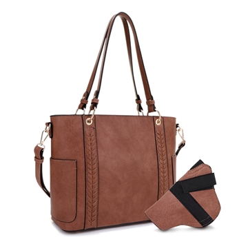 Picture of JESSIE & JAMES AUSTIN CONCEALED CARRY LOCK AND KEY TOTE BAG 10.75 H X 13 W X 5 D ( TAN ) DMC31312TN