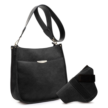 Picture of JESSIE & JAMES AVA CONCEALED CARRY LOCK AND KEY CROSSBODY HANDBAG 11 H X 11.5 W X 2.75 D ( BLACK ) DMC31216LKBK