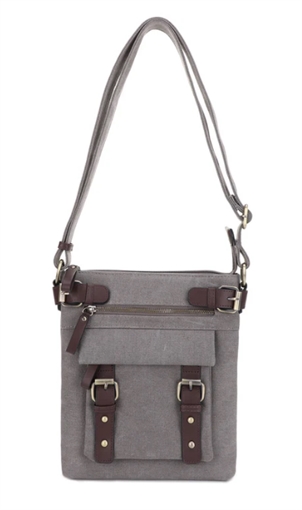 Picture of JESSIE & JAMES BAILEY CCW CANVAS CROSSBODY BAG 10.5 H X 9.25 W X 1.252D ( GRAY ) SMC98535LGY