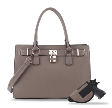 Picture of JESSIE & JAMES DINA CONCEALED CARRY LOCK AND KEY SATCHEL 10 H X 15 W X 6 D ( STONE ) AMC23303L ST